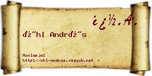 Öhl András névjegykártya