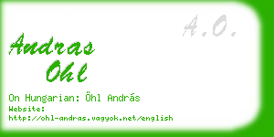 andras ohl business card